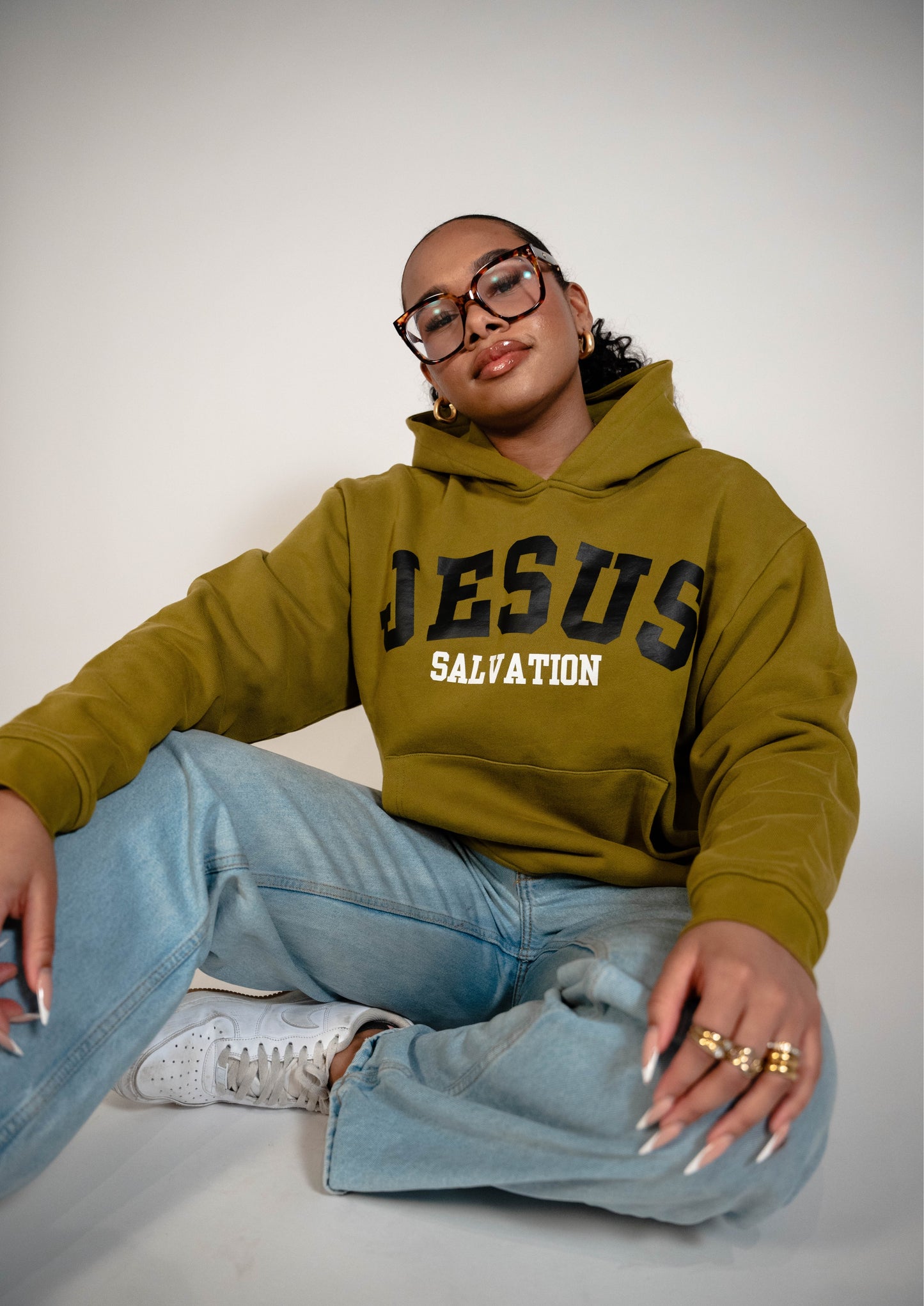'Salvation' Hoodie - Olive Oil