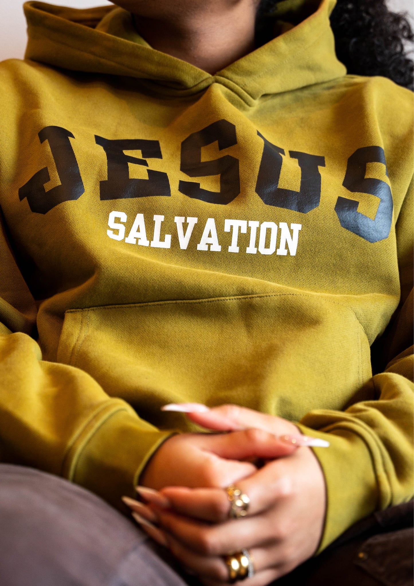 'Salvation' Hoodie - Olive Oil