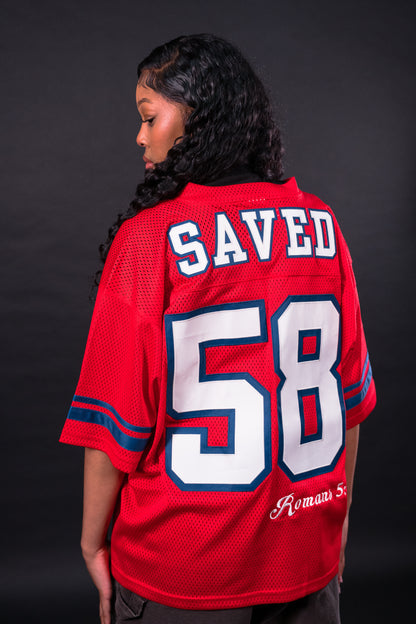 'Crimson' Romans 5:8 Jersey